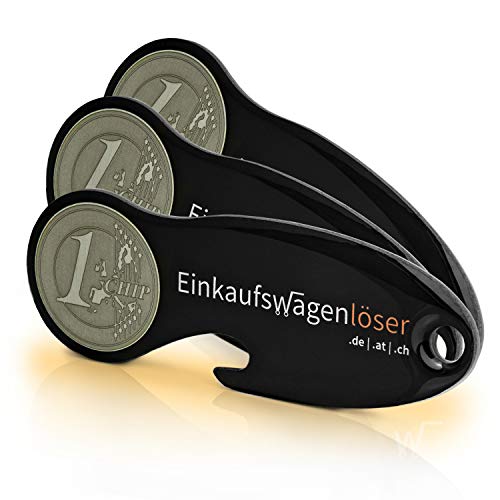 Einkaufswagenlöser Münze Form 2 schwarz Sets