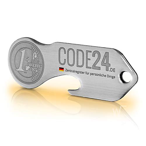 Einkaufswagenlöser Form 6 Code24 Münze Schlüsselanhänger Chip Code24