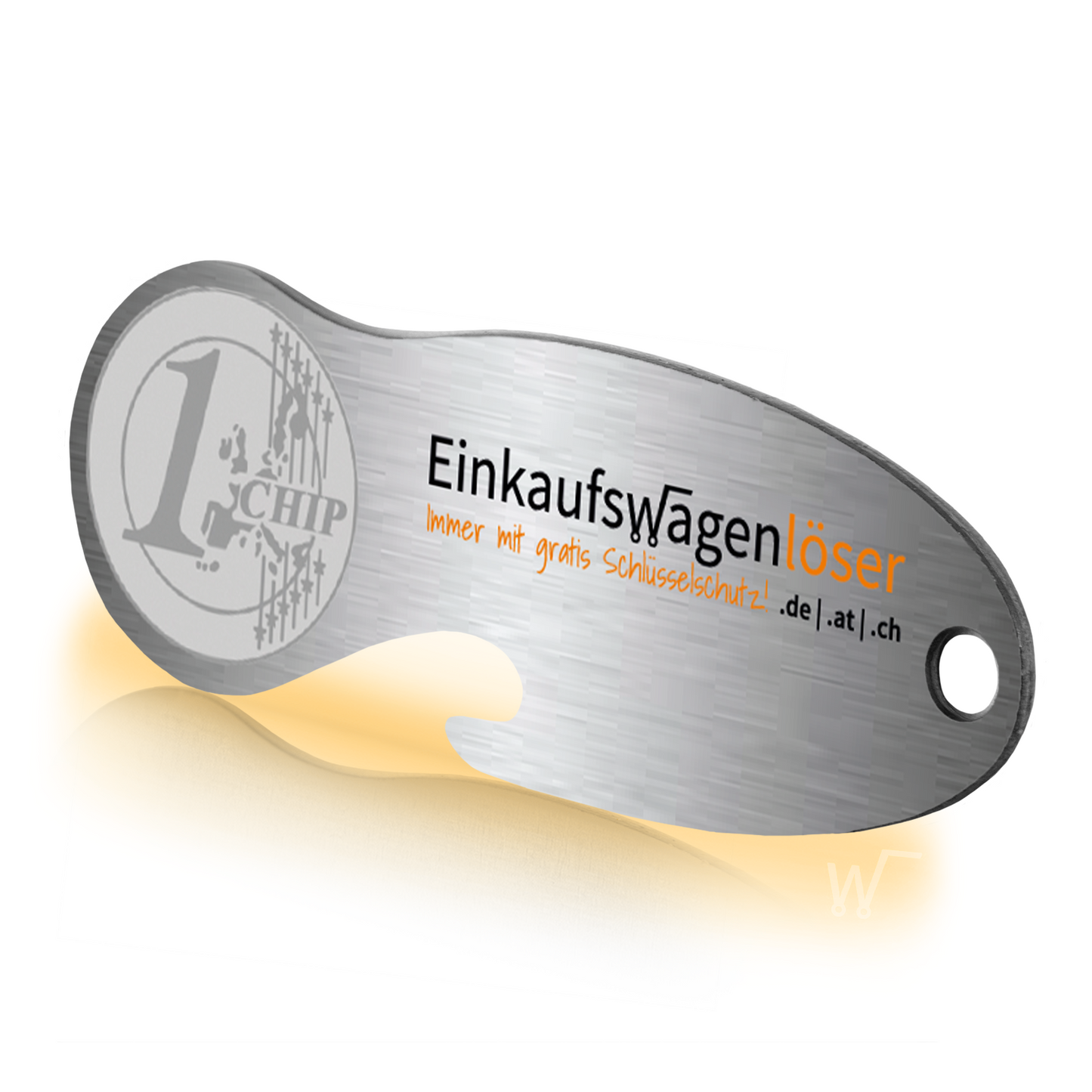 Einkaufswagenlöser Form 2 Münze Edelstahl