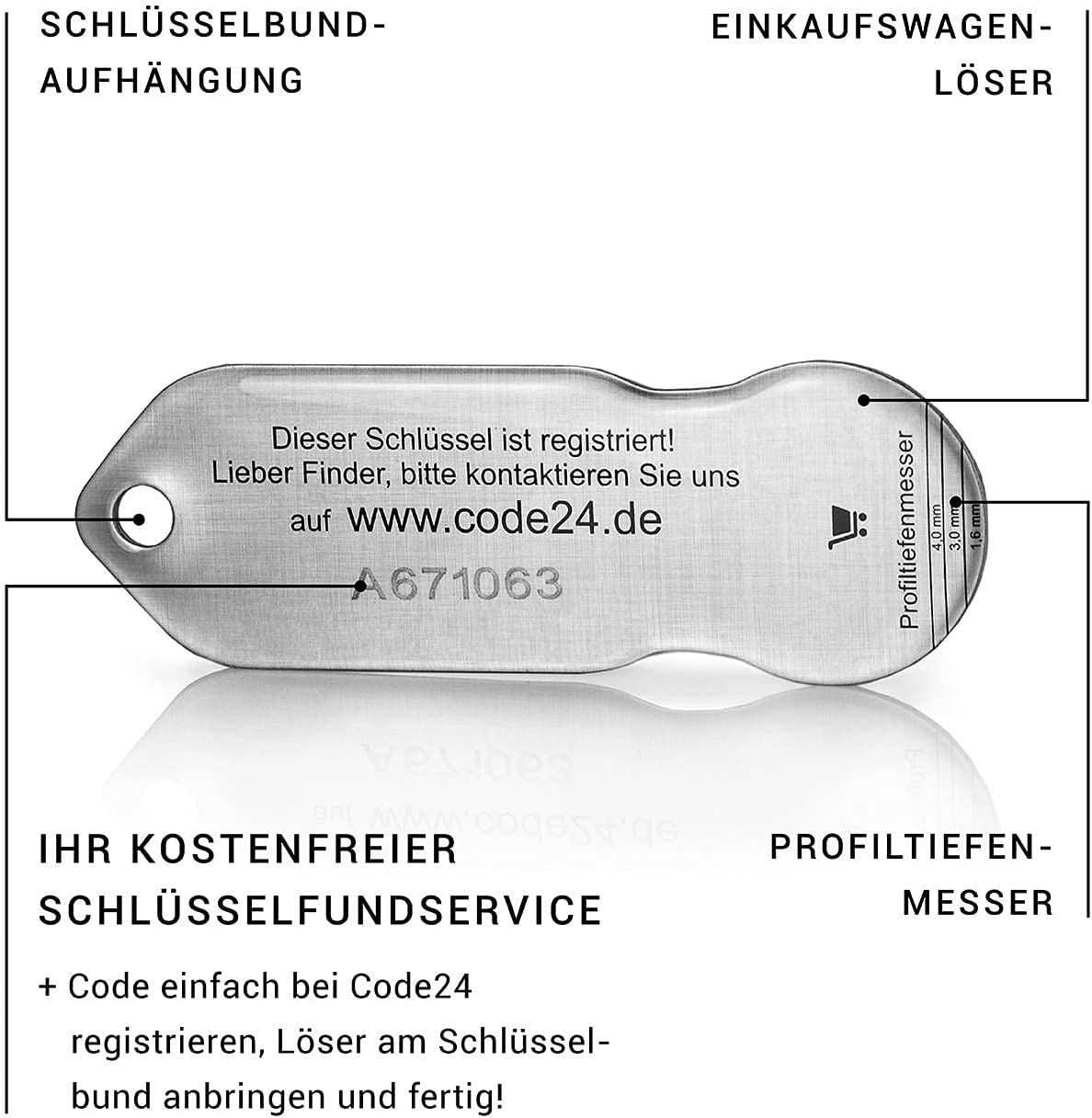 Einkaufswagenlöser Kuss-Smiley