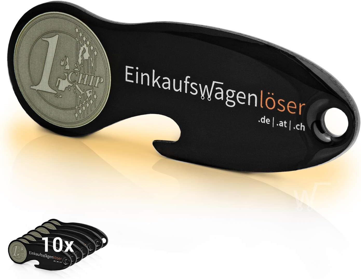 Einkaufswagenlöser Münze Form 2 schwarz Sets