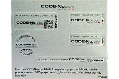 Aluminium-Sicherheitslabel 5er-Mix inkl. Fundservice