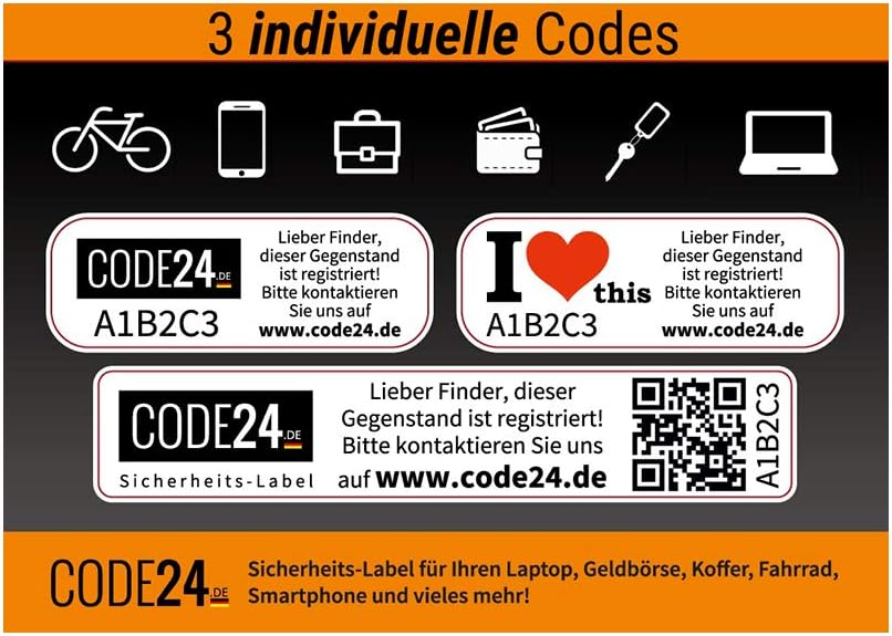 Code24 Sicherheitslabels Sicherheitsaufkleber 3er Set